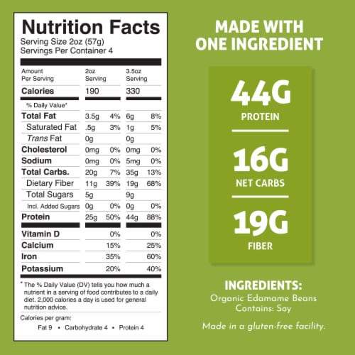 Organic Edamame Spaghetti Pasta, Healthy Gluten Free Low Carb Keto Noodles, 8 oz (6 Pack) Perspective: left