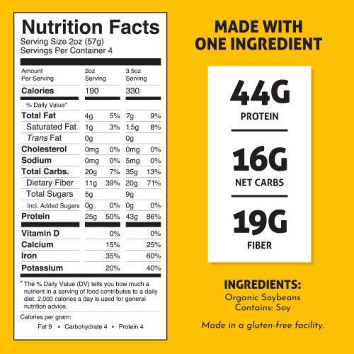 Organic Soy Bean Spaghetti Pasta, Healthy Gluten Free Vegan Protein Noodles, 8 oz (6 Pack) Perspective: left