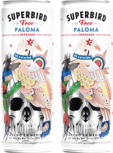 Superbird Free Pink Grapefruit Paloma Tequila Soda Perspective: left