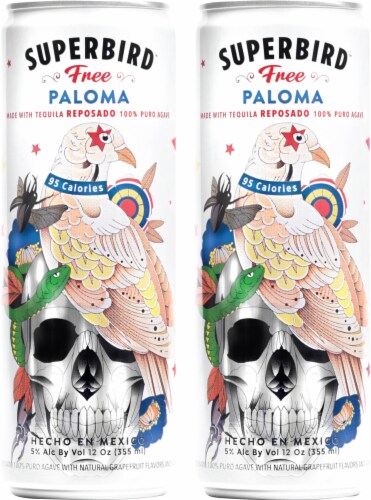 Superbird Free Pink Grapefruit Paloma Tequila Soda Perspective: left