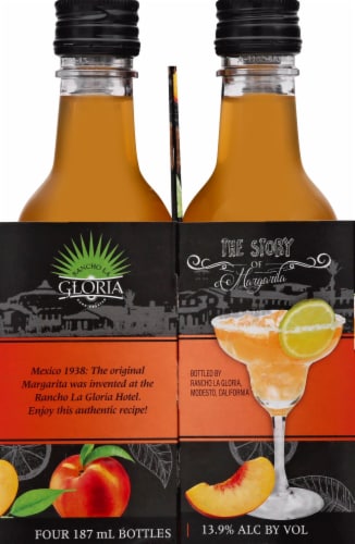 Rancho La Gloria Peach Margarita Wine Ready to Drink Cocktail Perspective: left