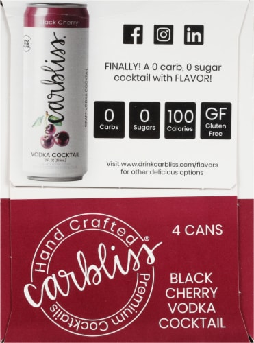 Carbliss® Black Cherry Vodka Cocktails Perspective: left