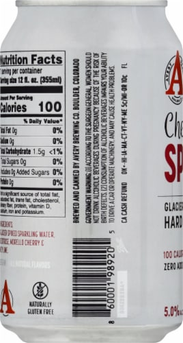Avery Brewing Co. Cherry Lime Sparkling Hard Seltzer Perspective: left