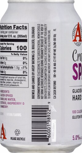 Avery Brewing Co. Cran Raz Sparkle Hard Seltzer Perspective: left