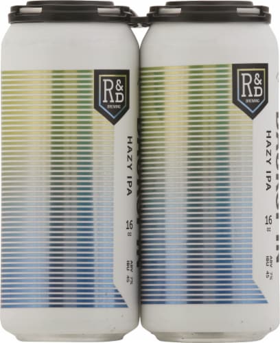 R&D Brewing Backspin Hazy IPA Perspective: left