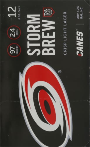 R&D Brewing Storm Brew Crisp Light Lager Perspective: left