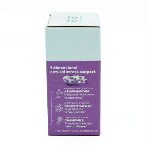 R3SET Unwind Natural Stress Support Supplement Capsules Perspective: left