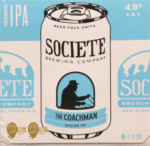 Societe Brewing Company The Coachman Session IPA Beer Perspective: left