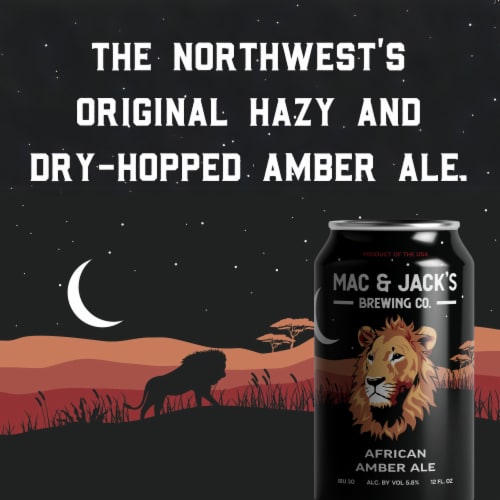 Mac & Jack's Brewing Company African Amber Ale Craft Beer Perspective: left