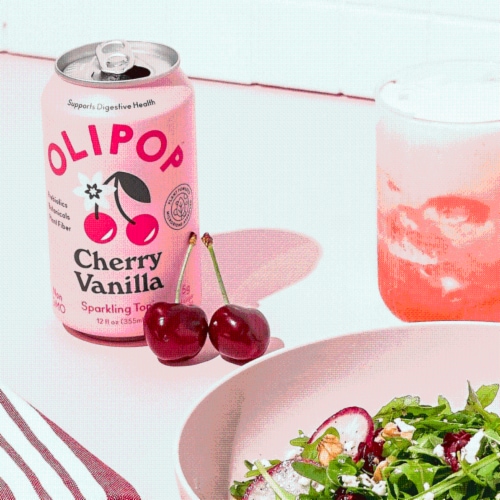 Olipop® Cherry Vanilla Sparkling Tonic Perspective: left