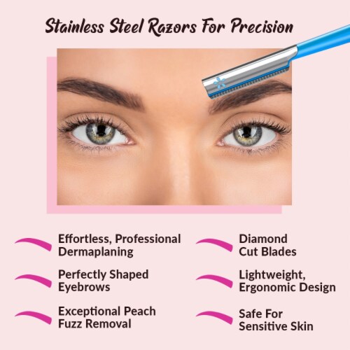 Eyebrow Razors Women Facial Razor for Hair Removal And Dermaplaning Tool To Remove Peach Fuzz Perspective: left