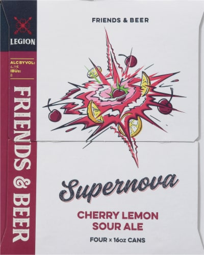 Legion Brewing Supernova Cherry Lemon Sour Ale Perspective: left