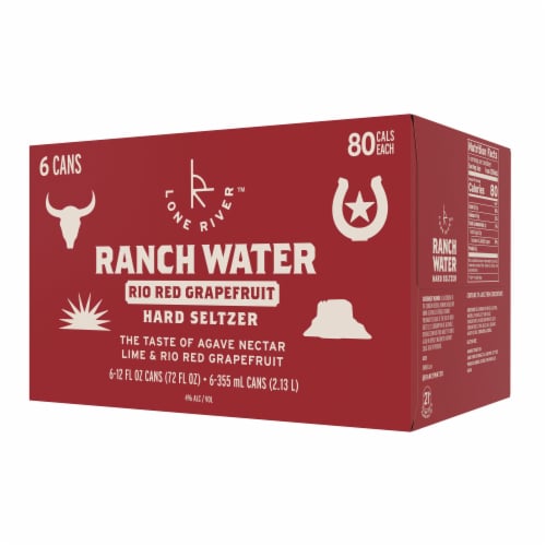 Lone River Ranch Water Rio Red Grapefruit Hard Seltzer Perspective: left
