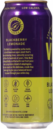 Yerba Maté Vida Maté Blackberry Lemonade Energy Drink Can Perspective: left