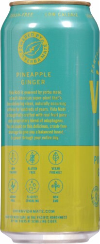 Vida Mate Pineapple Ginger Yerba Mate Tea Perspective: left