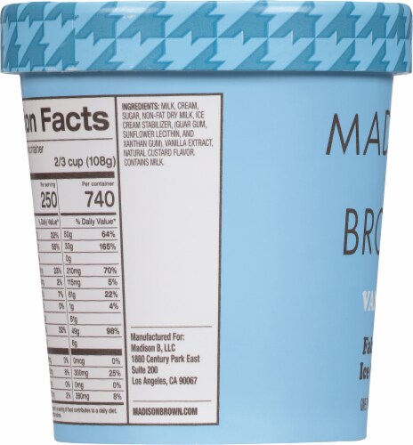 Madison Brown Vanilla Ice Cream Pint Perspective: left