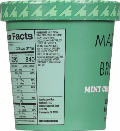Madison Brown Mint Chocolate Chip Ice Cream Pint Perspective: left