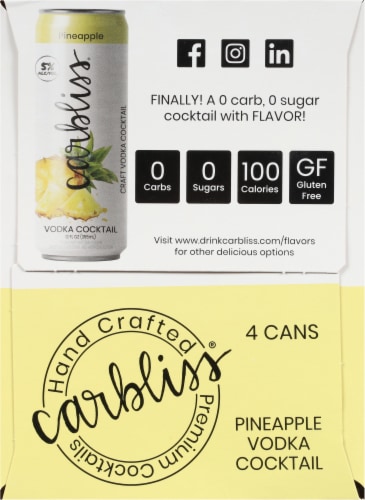 Carbliss® Pineapple Vodka Cocktails Perspective: left