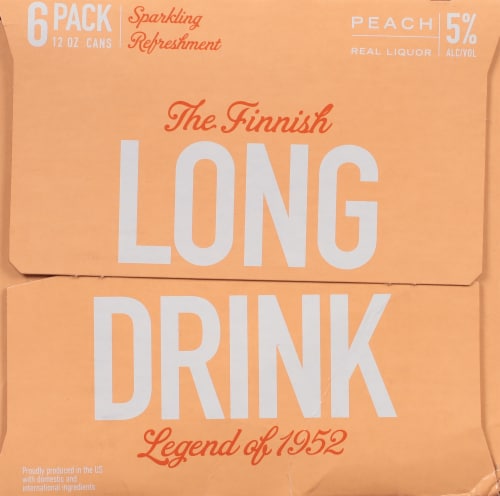 The Finnish Long Drink Peach Real Liquor Sparkling Refresment Drink Multipack Perspective: left
