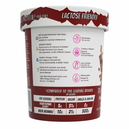 Whoa Momma! Espresso Chocolate Protein Gelato Perspective: left