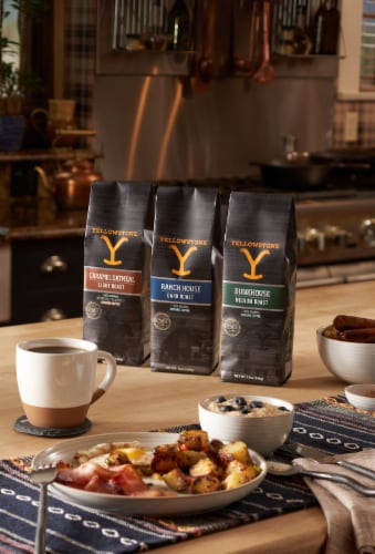 Yellowstone Cramel Oatmeal Light Roast Ground Coffee Perspective: left