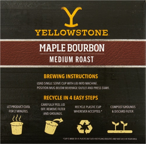 Yellowstone™ Maple Bourbon Medium Roast Single Serve 12 ct Coffee 100% Arabica Beans Perspective: left