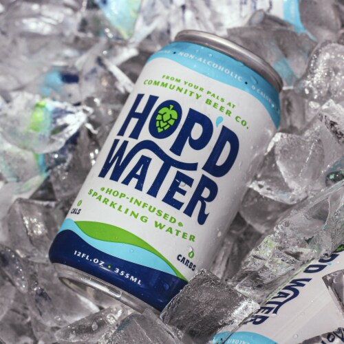 Community Beer Co. Hop’d Water Hop-Infused Sparkling Water Perspective: left