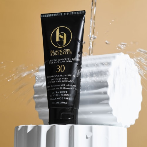 Black Girl Sunscreen SPF 30 Face and Body Sunscreen Perspective: left