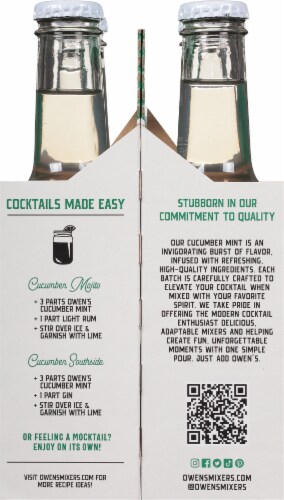 Owen's Craft Mixers Mint Cucumber Lime Cocktail Mixer Perspective: left