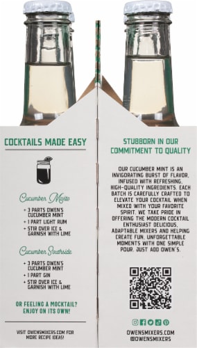Owen's Craft Mixers Mint Cucumber Lime Cocktail Mixer Perspective: left