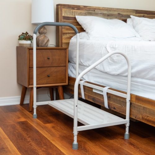 Step2bed XL Bed Rails for Elderly w/ Adjustable Height Bed Step Stool ...