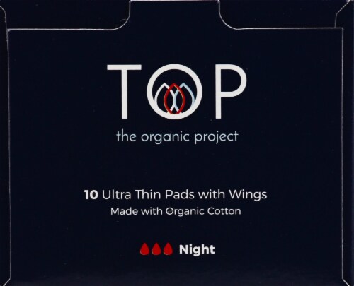 TOP Super Absorbency Organic Cotton Ultra Thin Period Pads with Wings Perspective: left