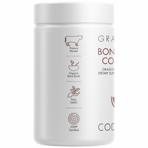 Codeage Bone Broth Collagen Dietary Supplement Capsules Perspective: left
