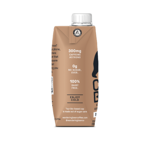 Wandering Bear® Organic Straight Black Cold Brew Coffee Perspective: left