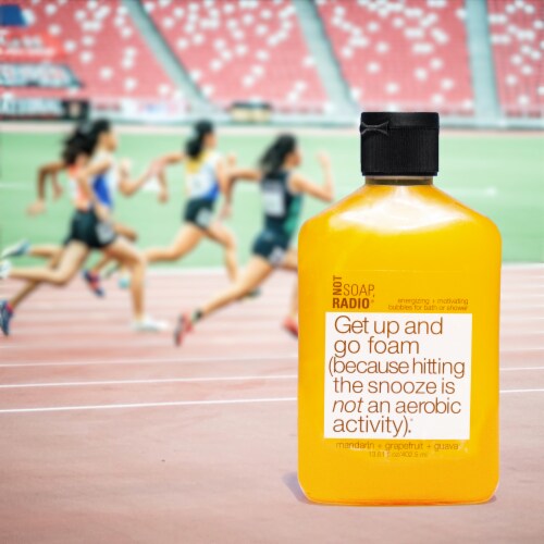 Not Soap, Radio Get Up and Go | Mandarin Grapefruit | Foam Bath Shower Gel Perspective: left