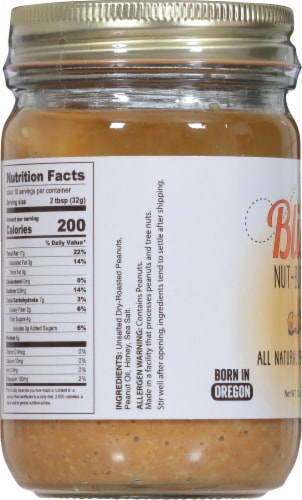 Bliss All Natural Peanut Butter With Honey & Sea Salt Perspective: left