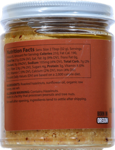 Bliss All Natural Honey & Sea Salt Hazelnut Butter Perspective: left