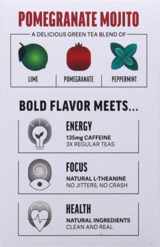 Zest™ Tea Pomegranate Mojito Energy Green Tea Perspective: left