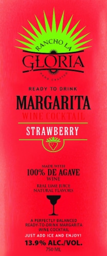 Rancho La Gloria Strawberry Margarita Ready to Drink Perspective: left