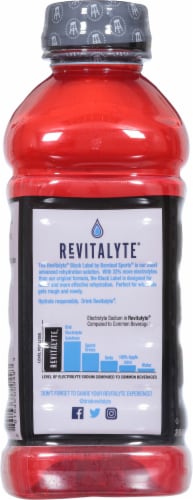 Revitalyte® Black Label Strawberry Breeze Energy Drink Perspective: left