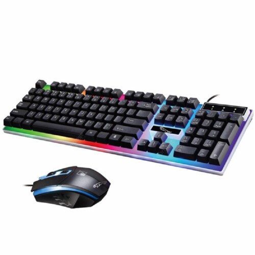 SANOXY USB Wired G21 104 Keys Full Size Keyboard Combo Mouse w/ Backlight LED Lights for Offi Perspective: left