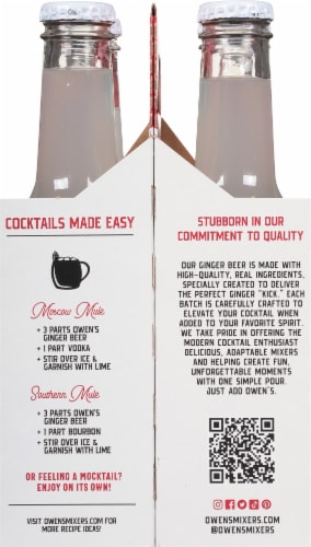 Owens Ginger Beer & Lime Non-Alcoholic Craft Mixers Perspective: left