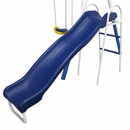 XDP Recreation Playground Galore Outdoor Swing Set with Glider, 3 Swings & Slide Perspective: left