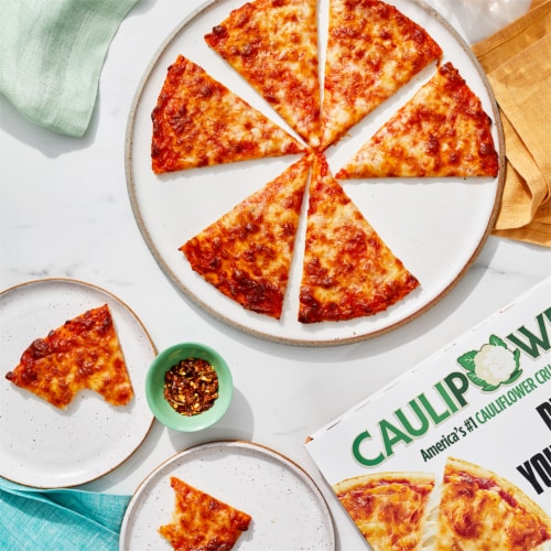 Caulipower® Stone-Fired Three Cheese Cauliflower Crust Frozen Pizza Perspective: left