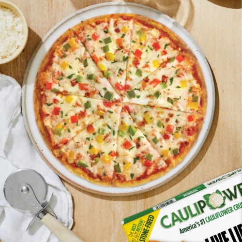 Caulipower® Stone-Fired Veggie Cauliflower Crust Frozen Pizza Perspective: left