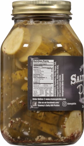 Stamey's No Pepper Salty Dill Pickles Perspective: left