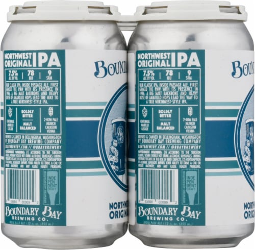 Boundary Bay Brewing Co. Northwest Original IPA Beer Perspective: left