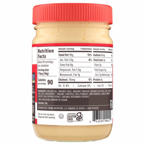 Primal Kitchen Chipotle Lime Mayo Made with Avocado Oil Perspective: left