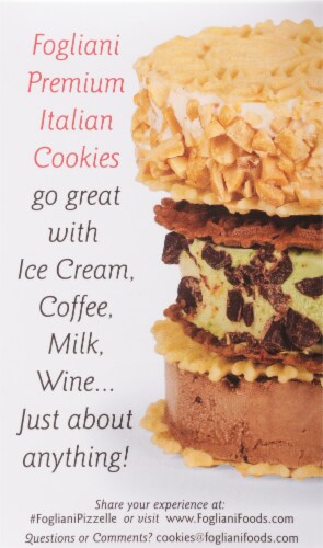 Fogliani Vanilla Pizelle Waffle Cookies Perspective: left