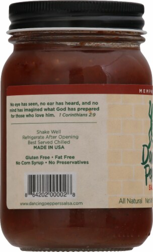 Rojo Gold Dancing Peppers™ BBQ Memphis Style Salsa Perspective: left